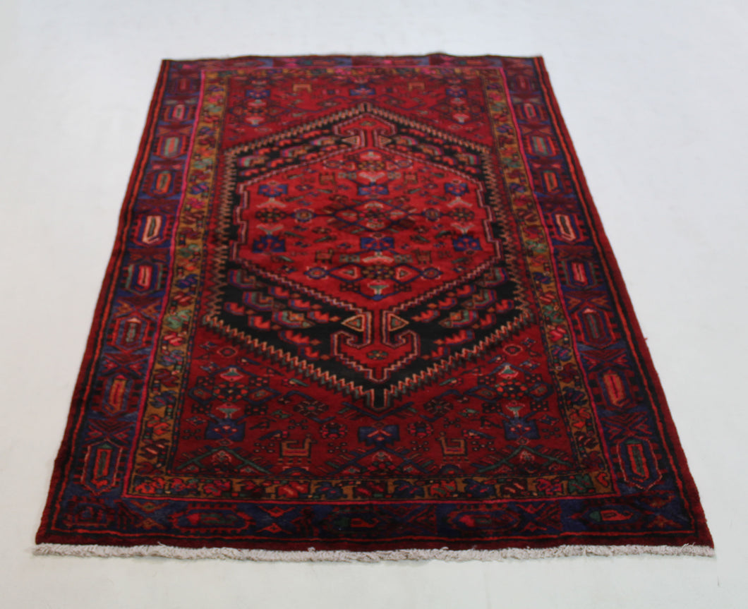 Handmade Antique, Vintage oriental Persian Zanjan rug - 205 X 127 cm