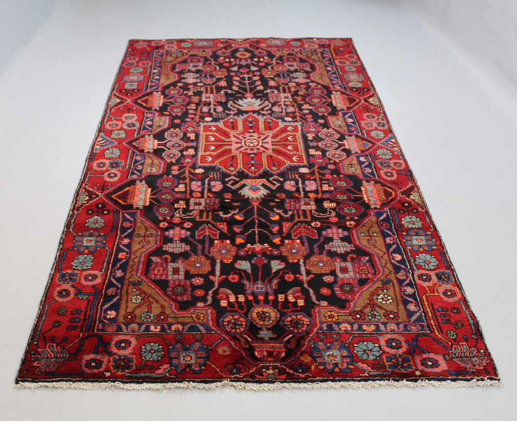 Handmade Antique, Vintage oriental wool Persian \Nahavand rug - 295 X 141cm