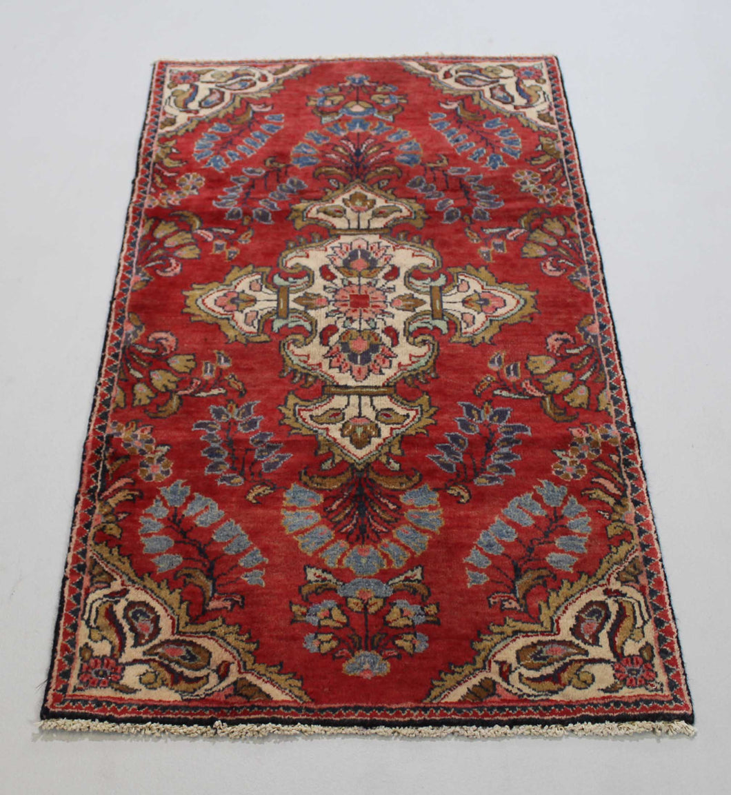 Handmade Antique, Vintage oriental Persian Sarokh rug - 130 X 74 cm