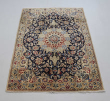 Load image into Gallery viewer, Handmade Antique, Vintage oriental wool Persian Nain rug - 130 X 89 cm
