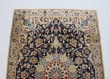 Load image into Gallery viewer, Handmade Antique, Vintage oriental wool Persian Nain rug - 130 X 89 cm
