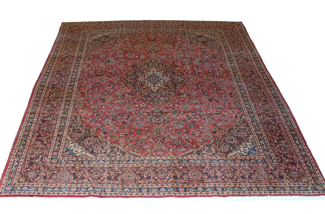 Handmade Antique, Vintage oriental Persian Mashad rug - 376 X 293 cm