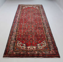Load image into Gallery viewer, Handmade Antique, Vintage oriental wool Persian \Hamedan rug - 320 X 118 cm
