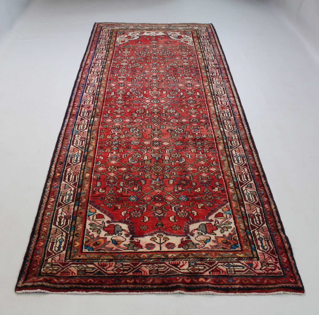 Handmade Antique, Vintage oriental wool Persian \Hamedan rug - 320 X 118 cm