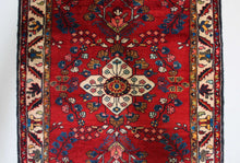 Load image into Gallery viewer, Handmade Antique, Vintage oriental wool Persian \Mosel rug - 317 X 108 cm
