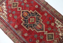 Load image into Gallery viewer, Handmade Antique, Vintage oriental wool Persian \Mazlaghan rug - 188 X 122 cm
