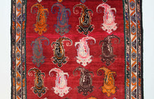 Load image into Gallery viewer, Handmade Antique, Vintage oriental wool Persian \Qashqai rug - 226 X 132 cm
