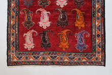 Load image into Gallery viewer, Handmade Antique, Vintage oriental wool Persian \Qashqai rug - 226 X 132 cm
