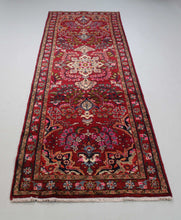 Load image into Gallery viewer, Handmade Antique, Vintage oriental wool Persian \Mosel rug - 318 X 92 cm
