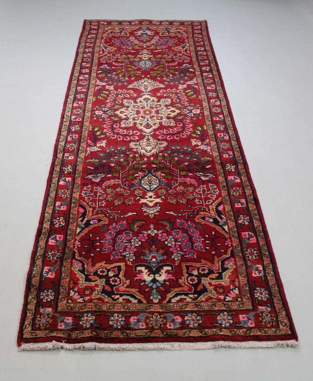 Handmade Antique, Vintage oriental wool Persian \Mosel rug - 318 X 92 cm
