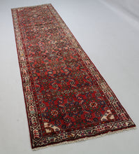 Load image into Gallery viewer, Handmade Antique, Vintage oriental wool Persian \Hamedan rug - 296 X 83 cm
