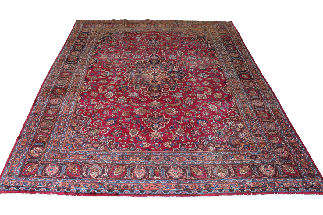 Handmade Antique, Vintage oriental Persian Mashad rug - 390 X 300 cm