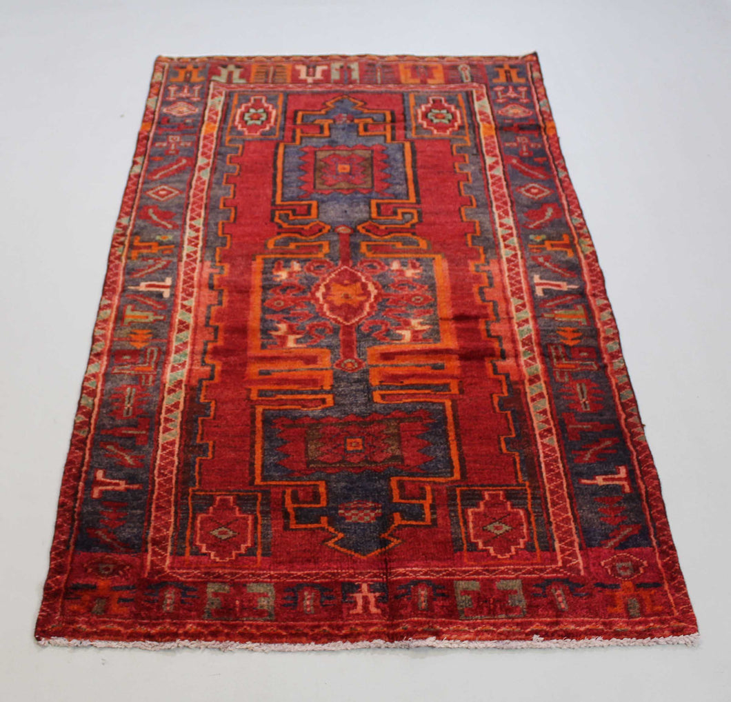 Handmade Antique, Vintage oriental wool Persian \Vis rug - 218 X 120 cm