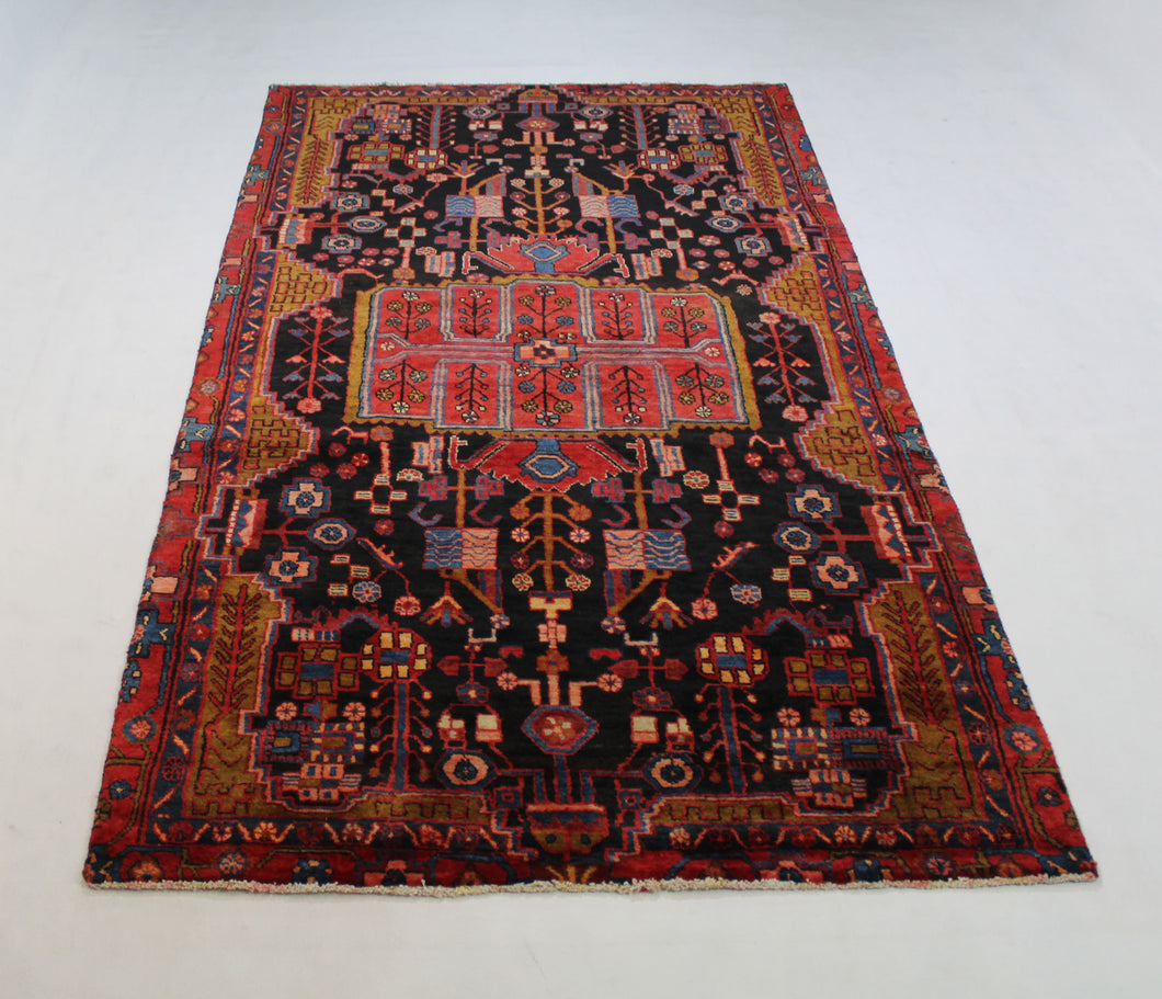 Handmade Antique, Vintage oriental Persian Nahavand rug - 276 X 136 cm