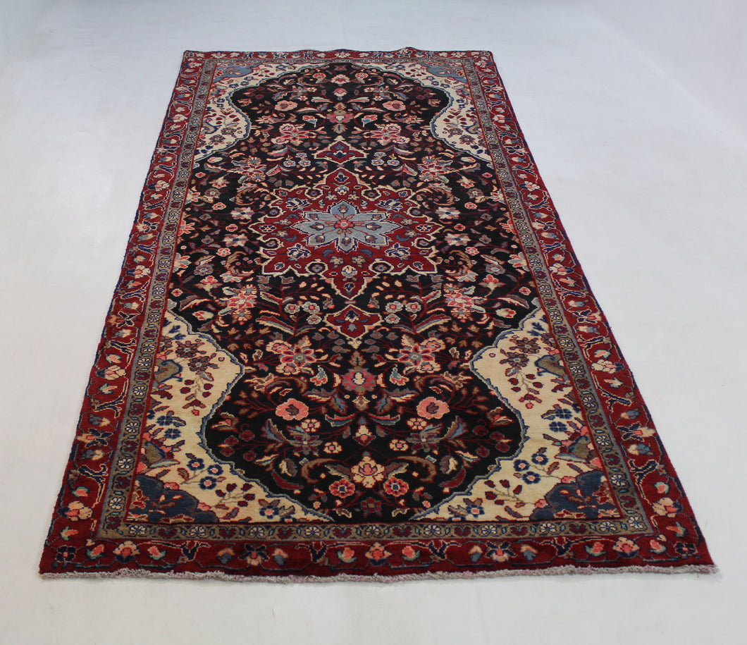 Handmade Antique, Vintage oriental Persian Mahal rug - 295 X 128 cm