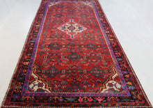 Load image into Gallery viewer, Handmade Antique, Vintage oriental Persian Hamedan rug - 355 X 145 cm
