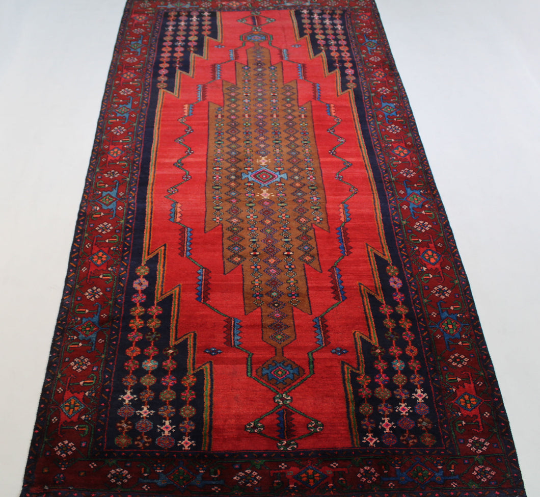 Handmade Antique, Vintage oriental Persian  Karmanshah rug - 371 X 150 cm