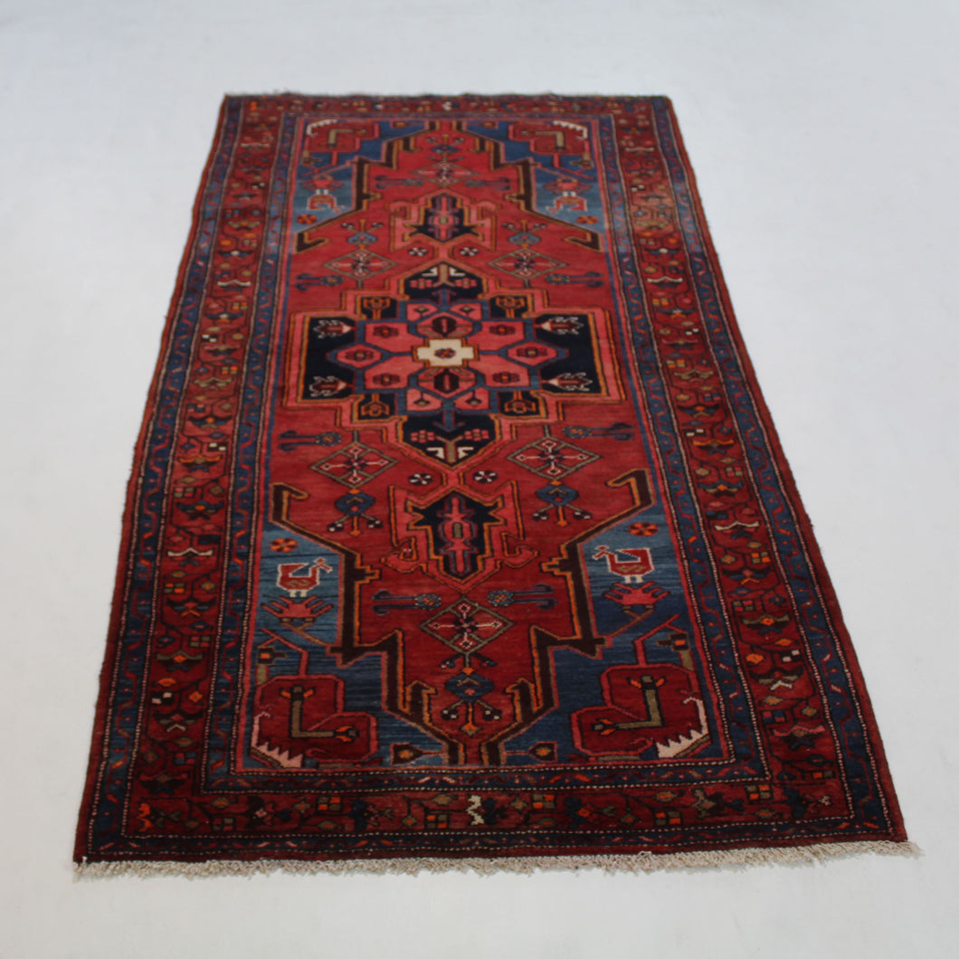 Handmade Antique, Vintage oriental Persian Zanjan rug - 210 X 107 cm