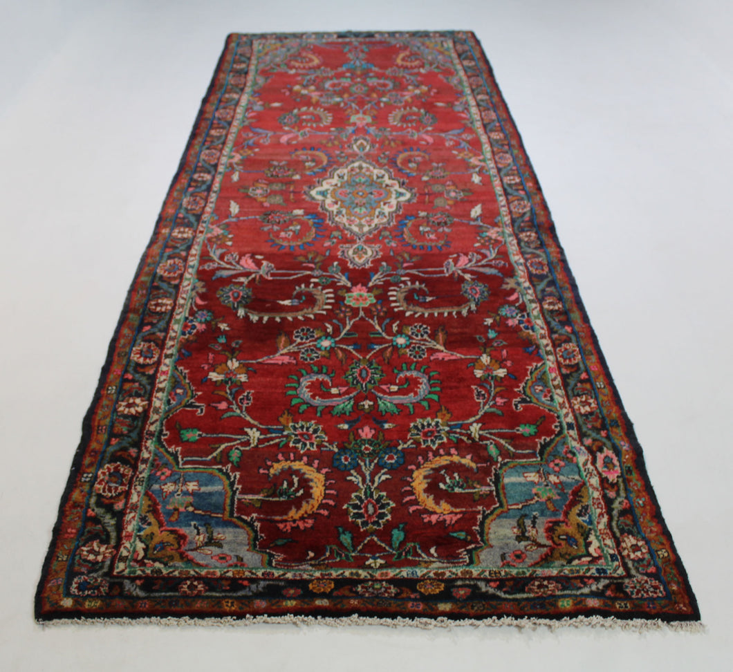 Handmade Antique, Vintage oriental Persian Malayer rug - 325 X 112 cm