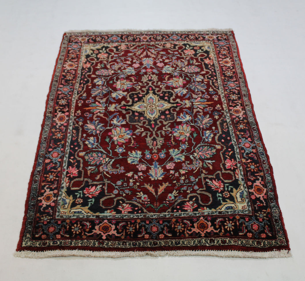 Handmade Antique, Vintage oriental Persian Bijar rug - 162 X 104 cm