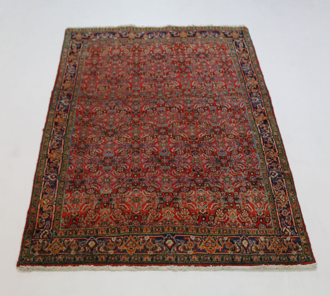 Handmade Antique, Vintage oriental wool Persian Bijar rug - 160 X 109 cm