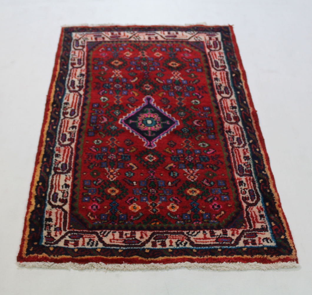 Handmade Antique, Vintage oriental Persian Asadabad rug - 125 X 76 cm