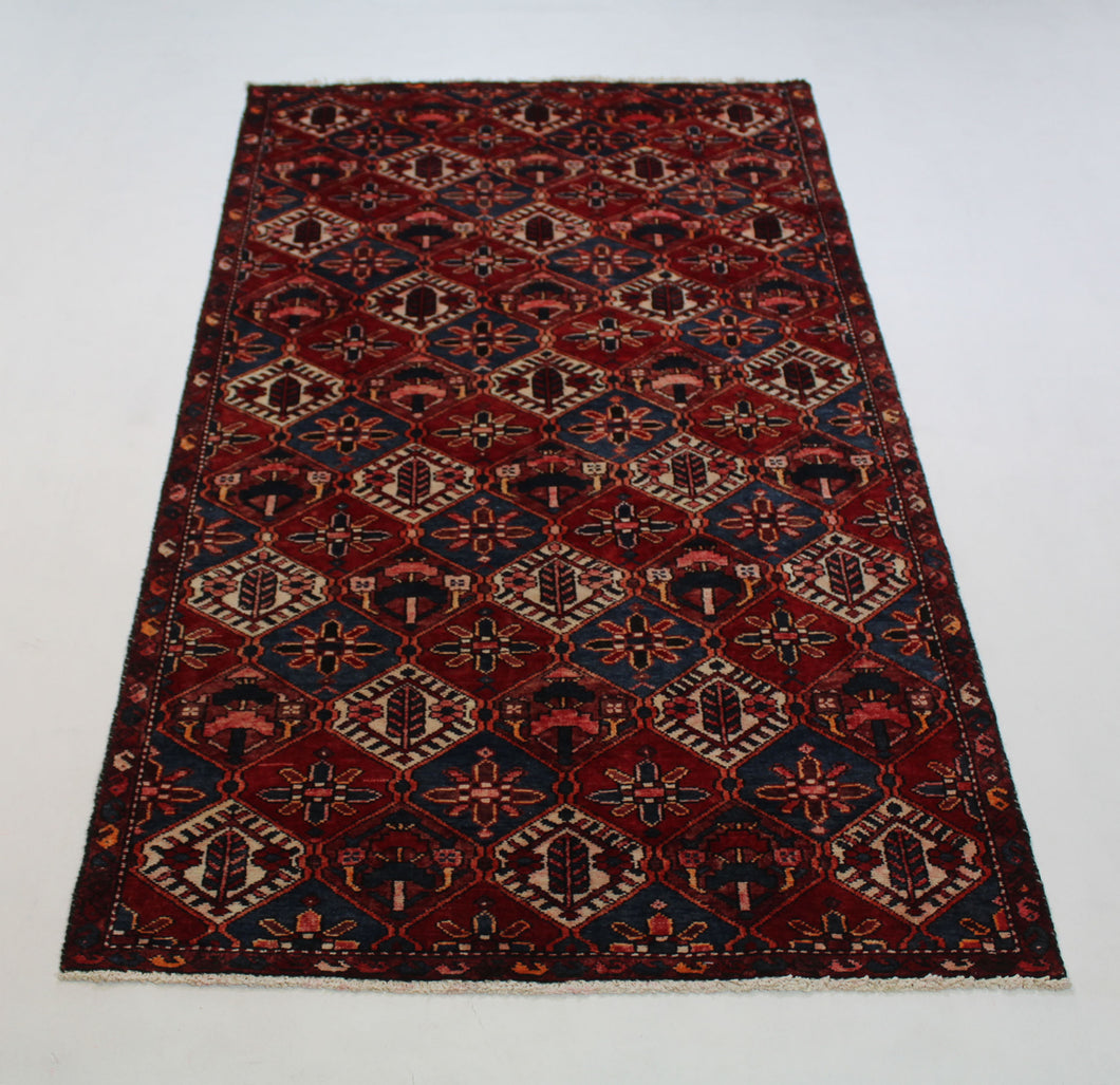 Handmade Antique, Vintage oriental wool Persian Bakhtiar rug - 256 X 117 cm