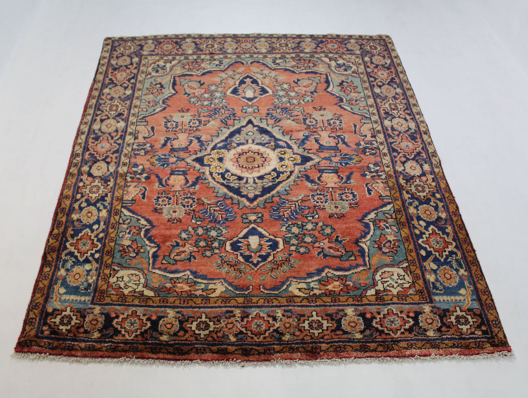 Handmade Antique, Vintage oriental Persian Vis rug - 205 X 160 cm
