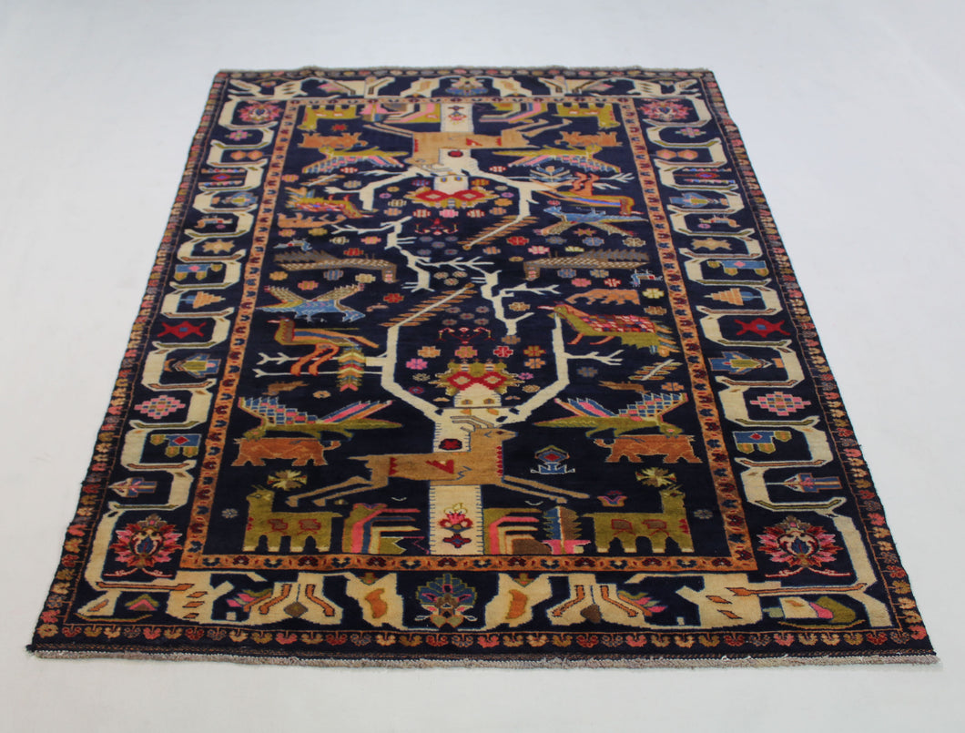 Handmade Antique, Vintage oriental Persian Afshar rug - 223 X 140 cm