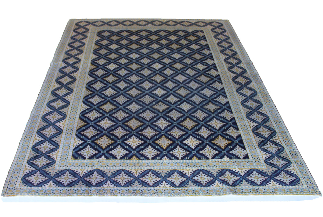 Handmade Antique, Vintage oriental Persian Kashan rug - 372 X 277 cm