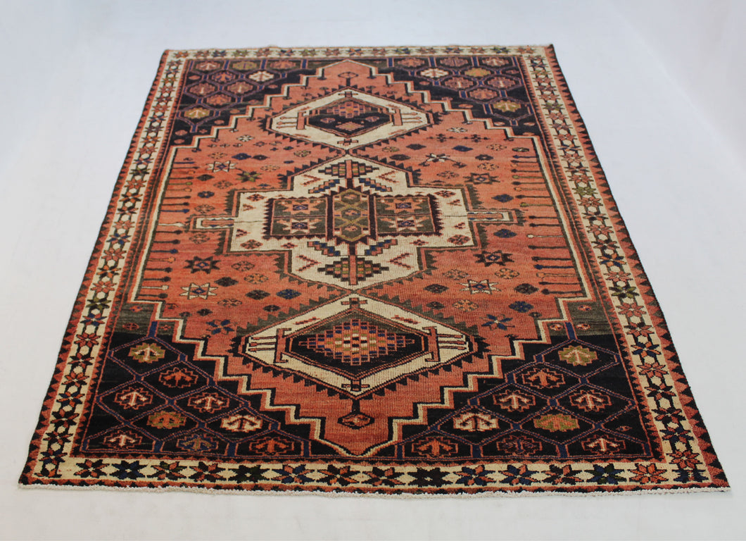 Handmade Antique, Vintage oriental Persian Qashqai rug - 263 X 182 cm