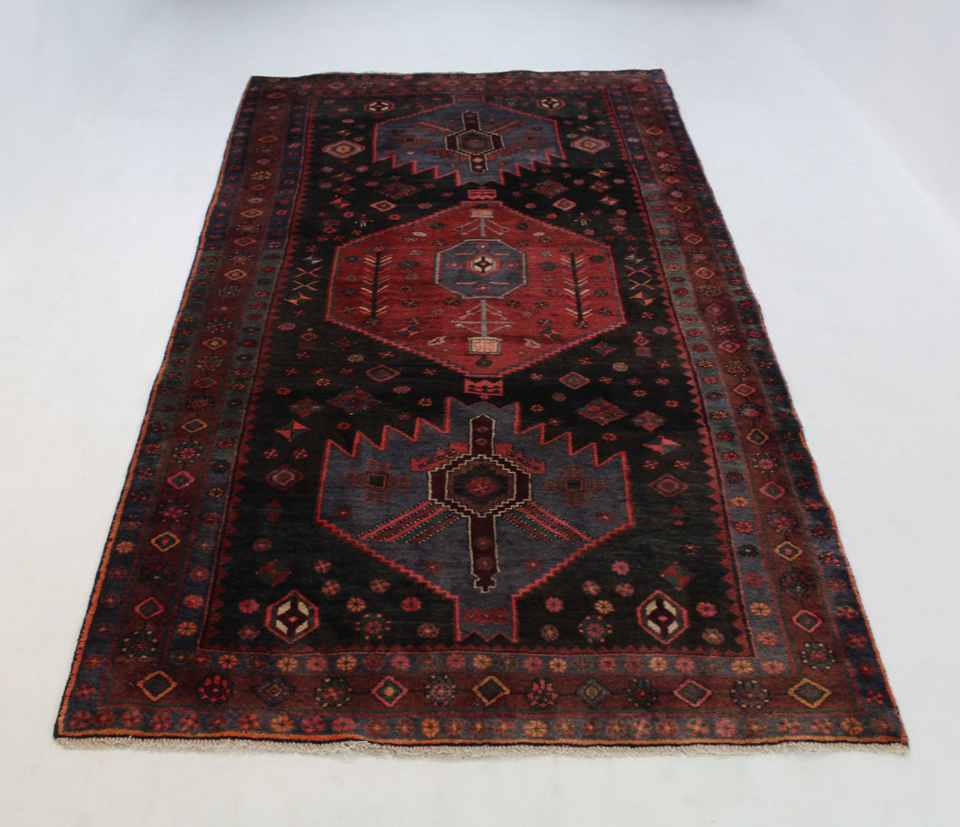Handmade Antique, Vintage oriental Persian Karmunshah rug - 300 X 153 cm
