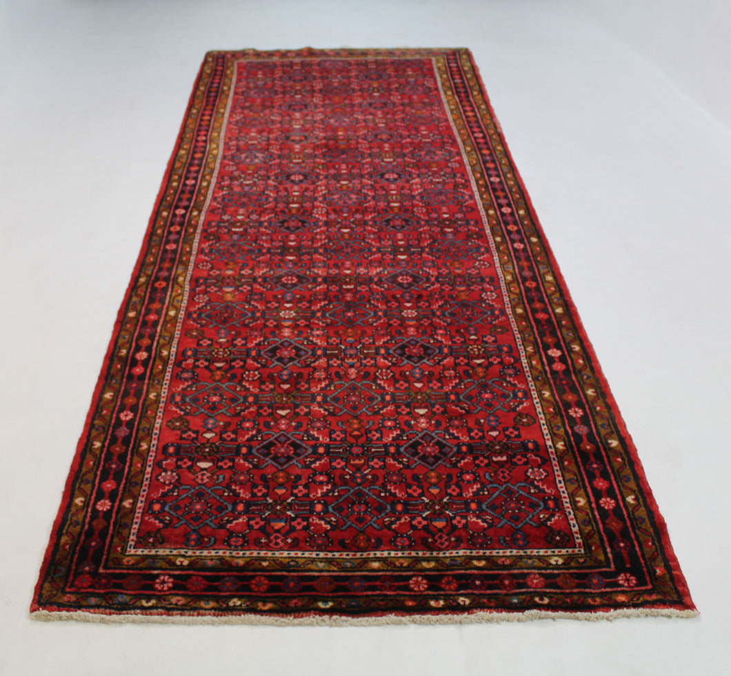 Handmade Antique, Vintage oriental Persian Hosianabad rug - 320 X 117 cm