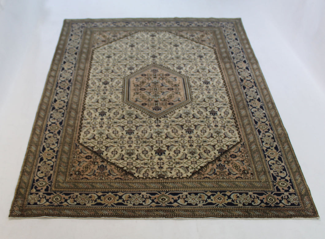 Handmade Antique, Vintage oriental Persian Tabriz rug - 307 X 203 cm