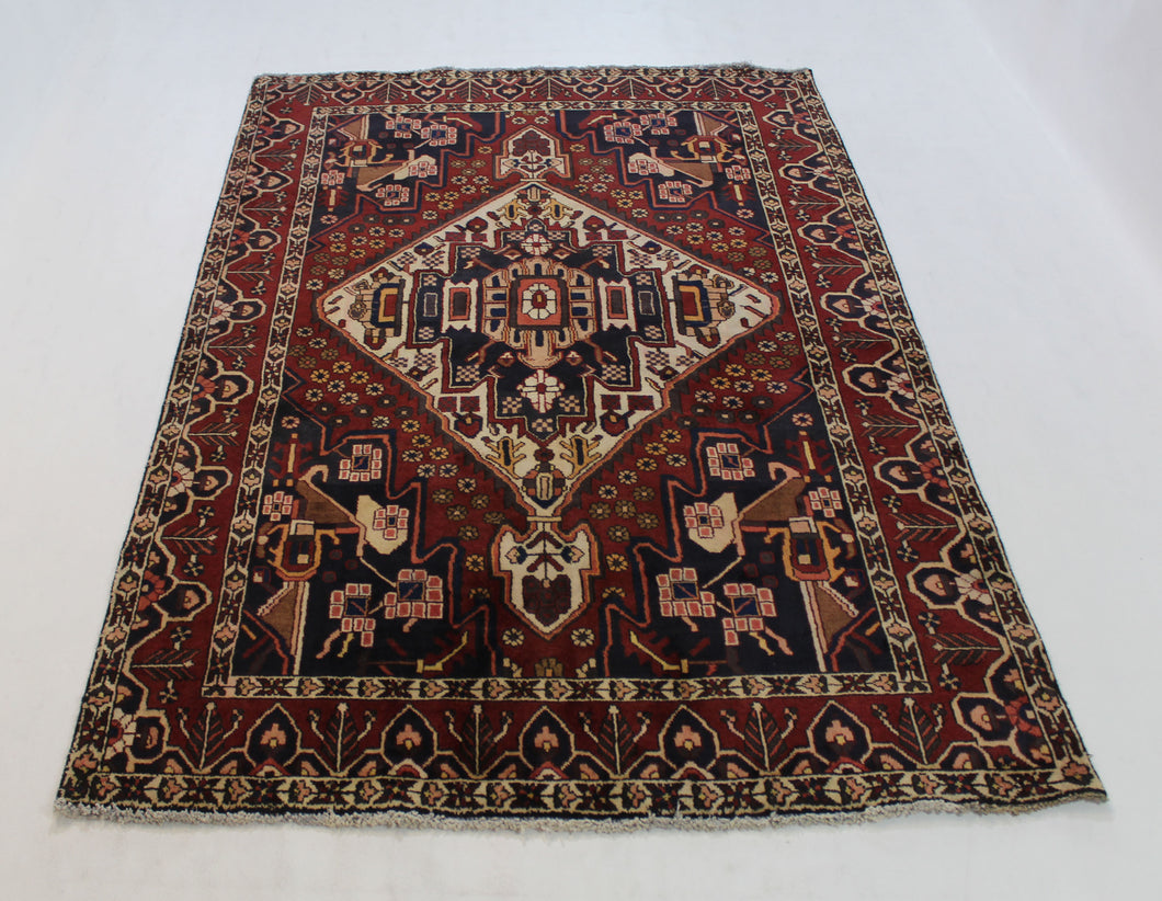 Handmade Antique, Vintage oriental Persian Bakhtiar rug - 214 X 160 cm