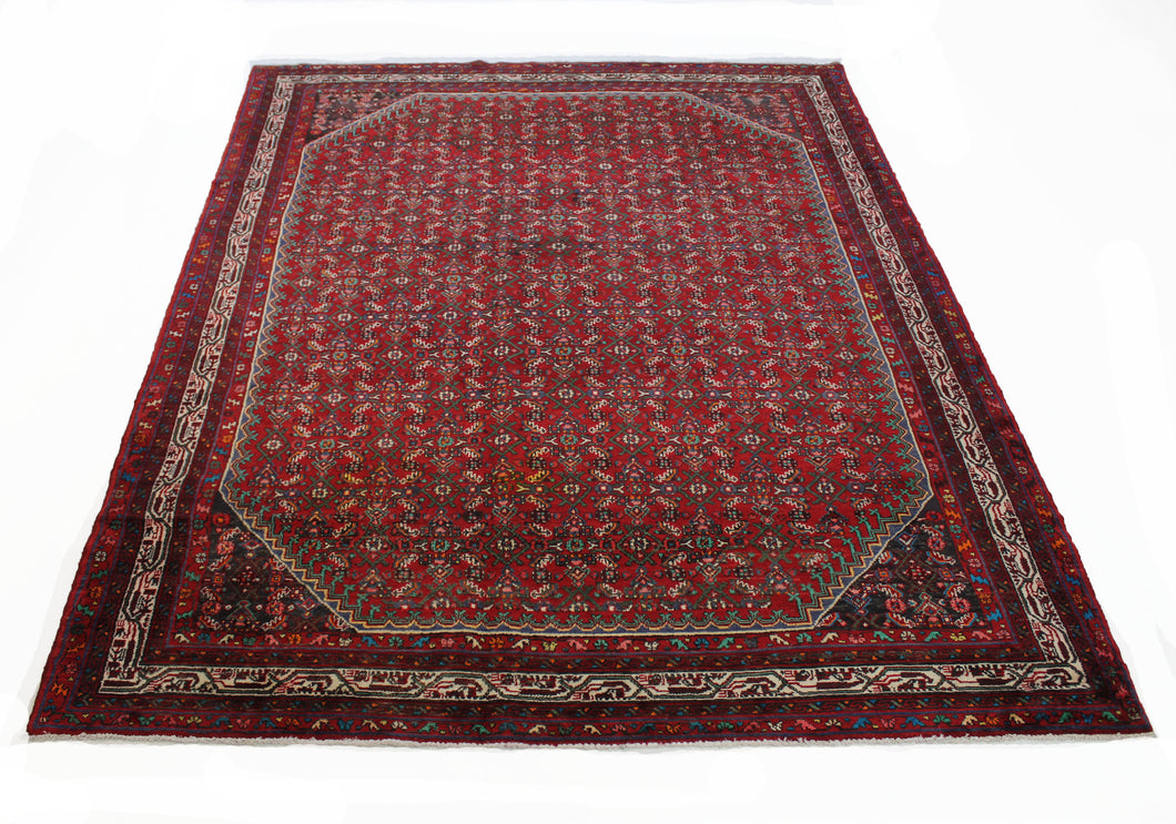 Handmade Antique, Vintage oriental Persian Hosinabad rug - 298 X 206 cm