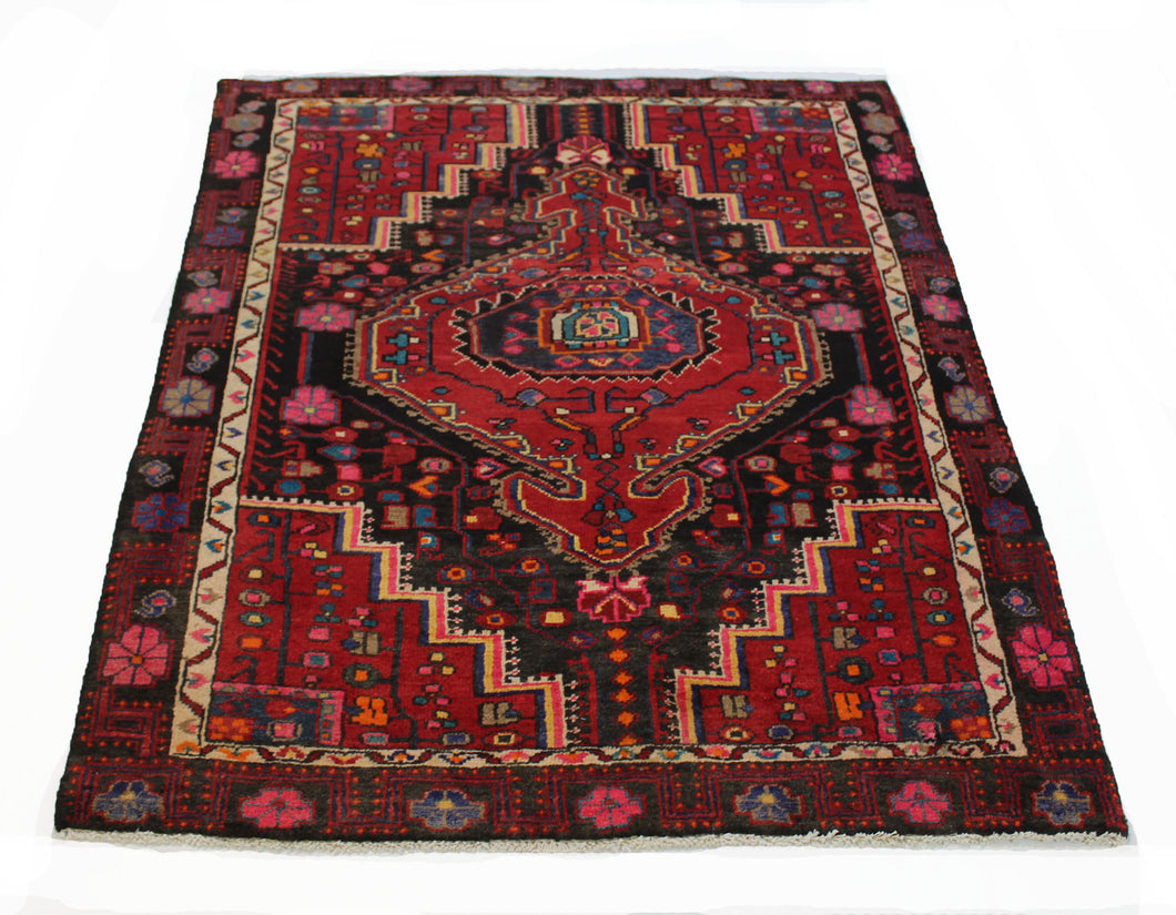 Handmade Antique, Vintage oriental Persian Hamedan rug - 157 X 116 cm