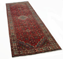 Load image into Gallery viewer, Handmade Antique, Vintage oriental Persian Hamedan rug - 324 X 115 cm

