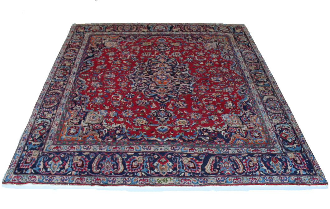 Handmade Antique, Vintage oriental Persian Mashad rug - 307 X 285 cm
