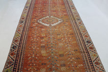 Load image into Gallery viewer, Handmade Antique, Vintage oriental Persian Qashqai rug - 385 X 145 cm
