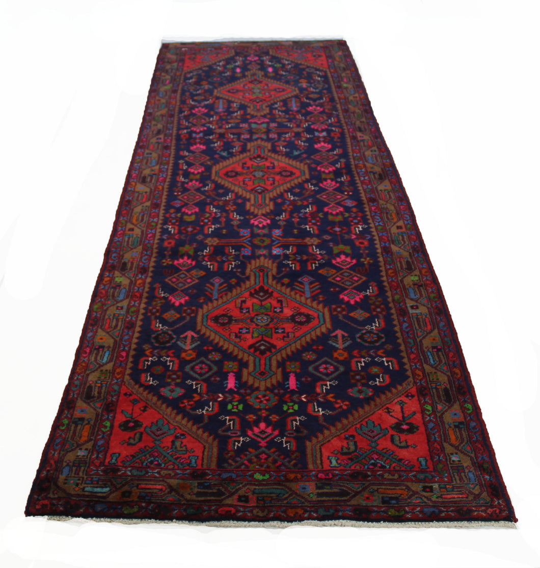 Handmade Antique, Vintage oriental Persian Mosel rug - 313 X 100 cm