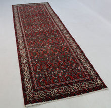 Load image into Gallery viewer, Handmade Antique, Vintage oriental Persian Hosinabad rug - 305 X 100 cm
