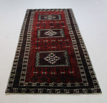 Load image into Gallery viewer, Handmade Antique, Vintage oriental Persian  Baluch rug - 218 X 100 cm
