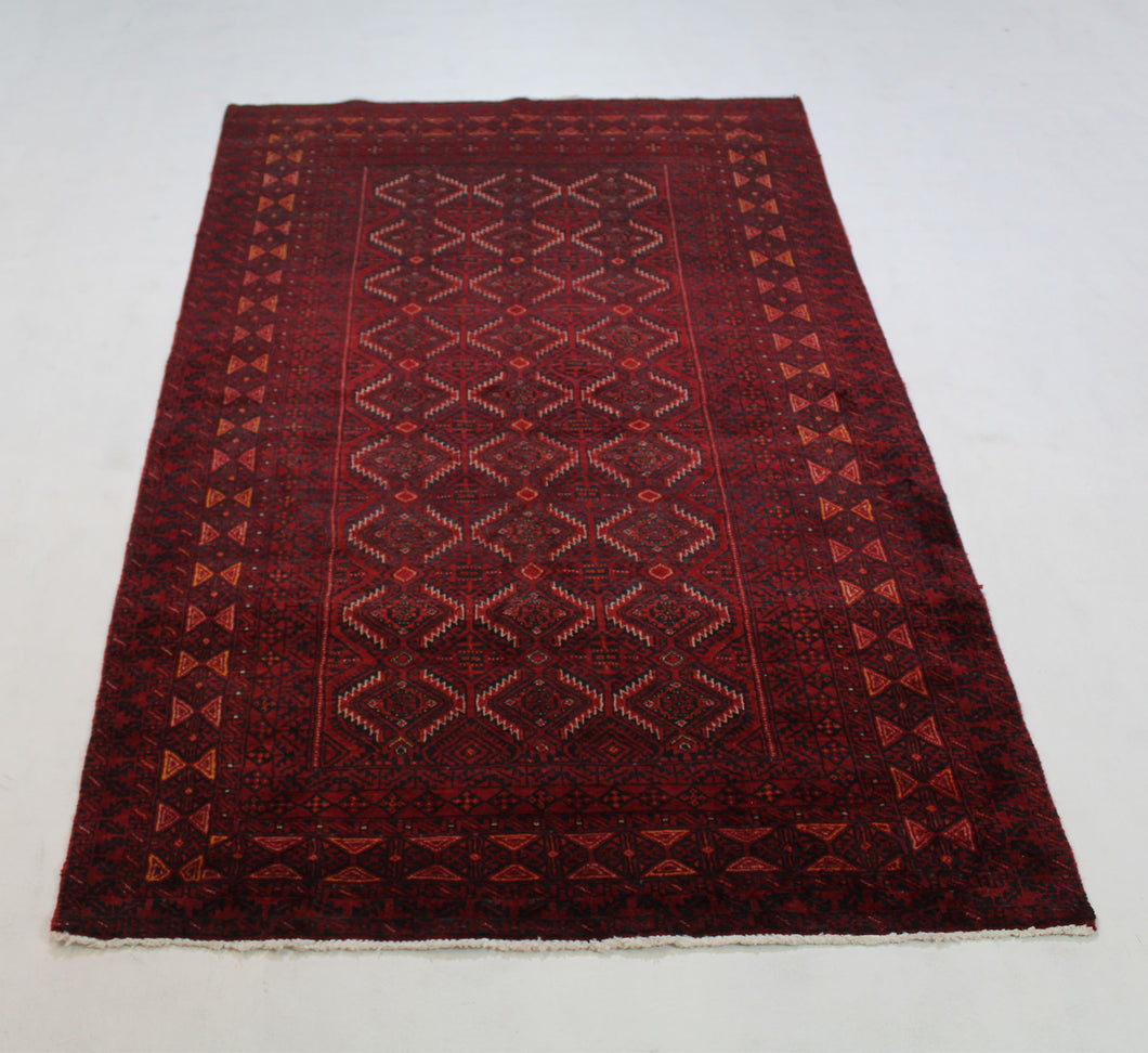 Handmade Antique, Vintage oriental Persian  Baluch rug - 191 X 112 cm