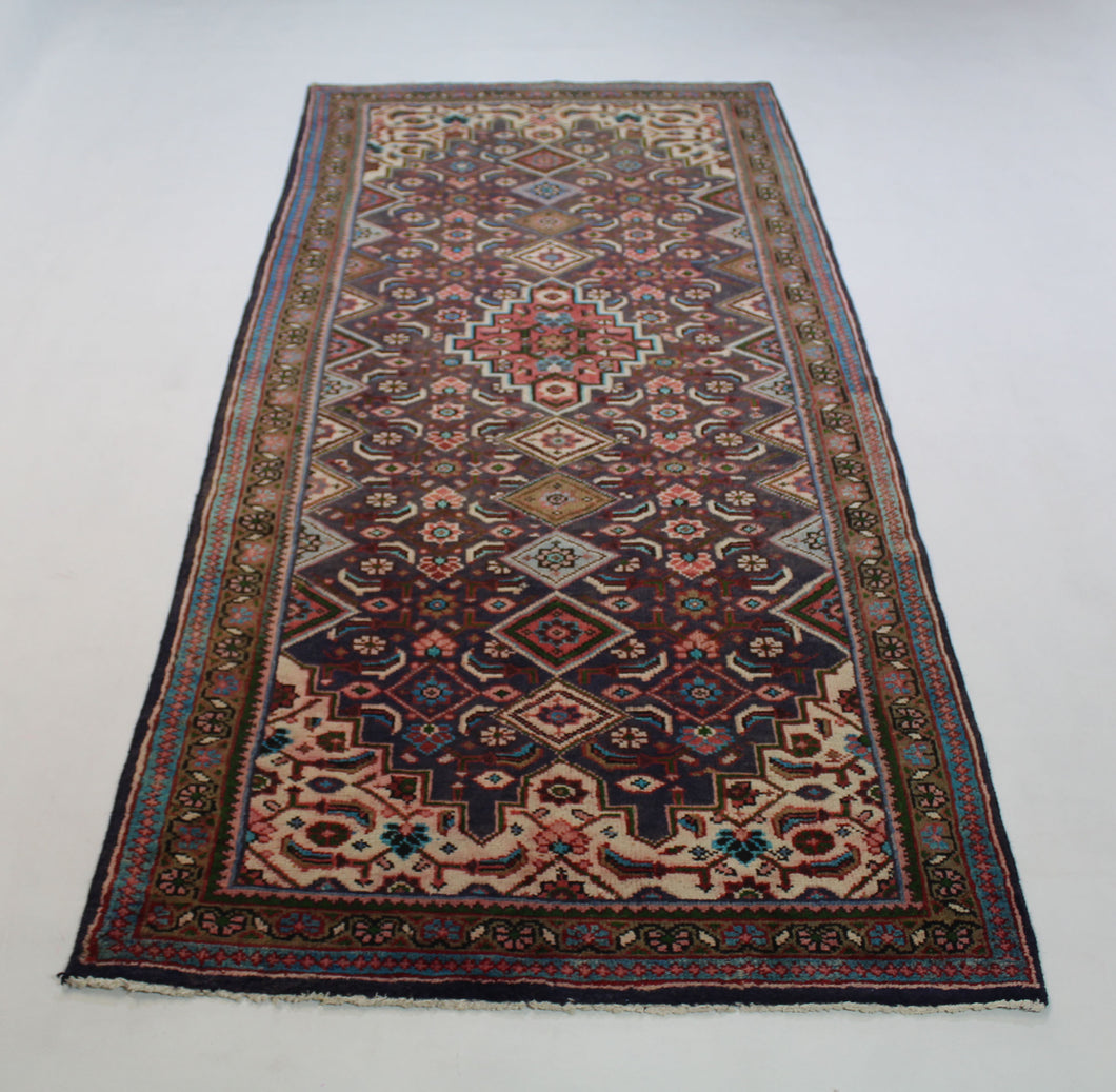 Handmade Antique, Vintage oriental Persian Mahal rug - 295 X 117 cm