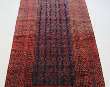 Load image into Gallery viewer, Handmade Antique, Vintage oriental wool Persian  Ghochan rug - 200 X 113 cm
