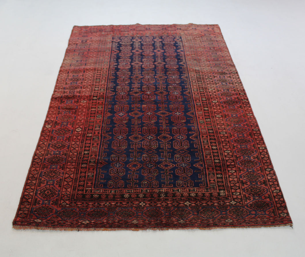 Handmade Antique, Vintage oriental wool Persian  Ghochan rug - 200 X 113 cm