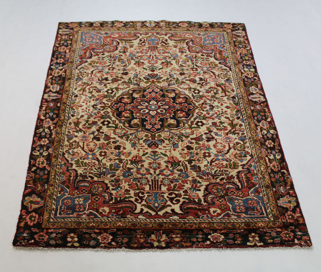 Handmade Antique, Vintage oriental Persian Malayer rug - 202 X 140 cm