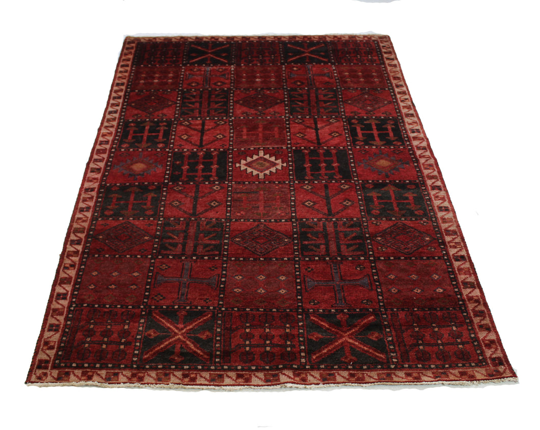 Handmade Antique, Vintage oriental Persian Bakhtiar rug - 213 X 157 cm