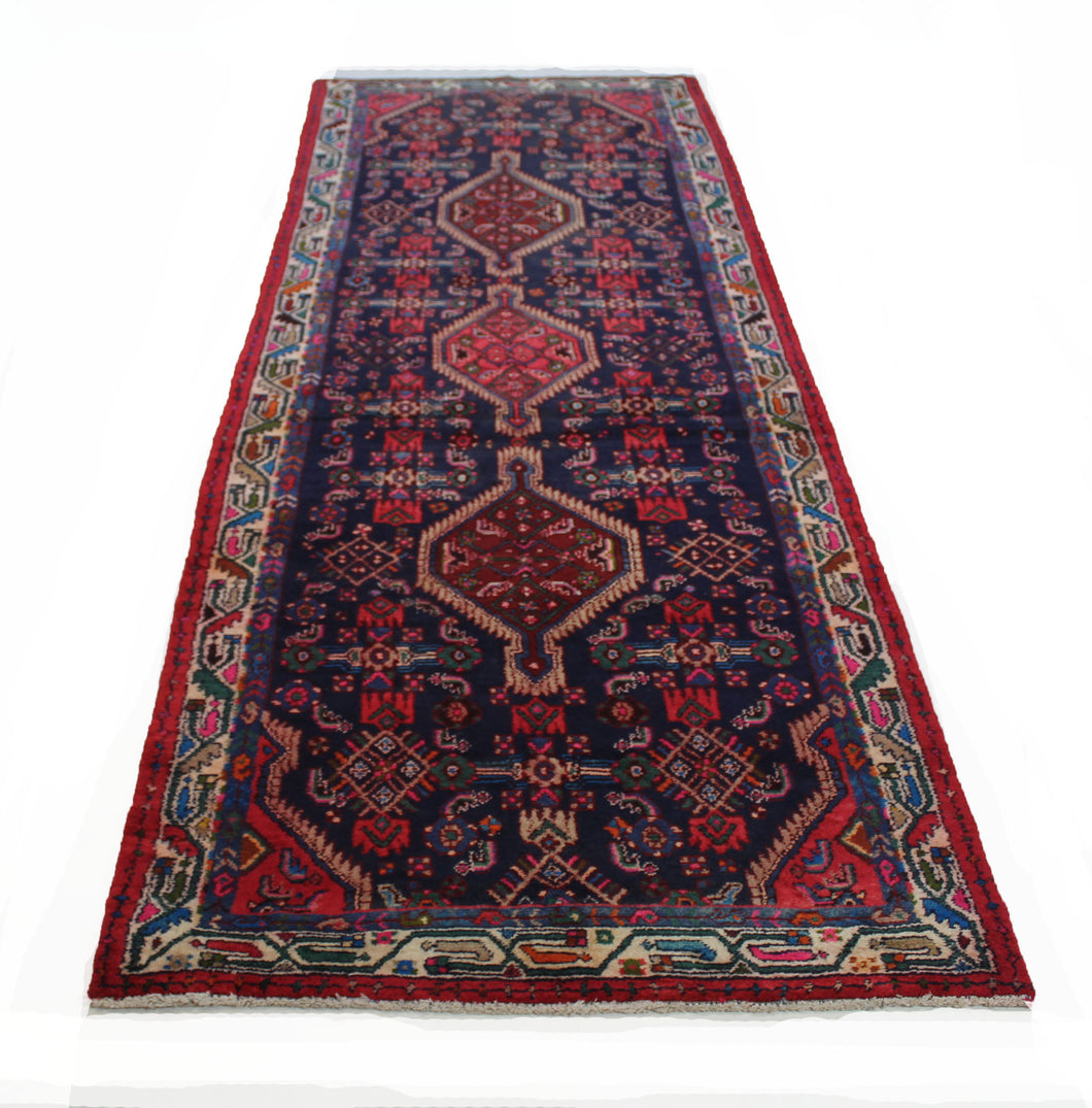 Handmade Antique, Vintage oriental Persian Mosel rug - 346 X 105 cm